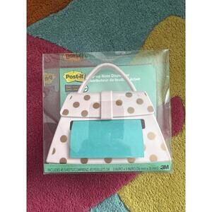 Post-it Pop-Up Note Dispenser Purse Pink Polka Dot 3x3 New